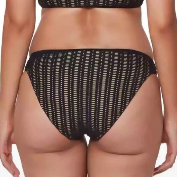 Bar III Tab Side Hipster Bikini Bottom Artisan Crochet Black size XL NWT - Picture 2 of 7
